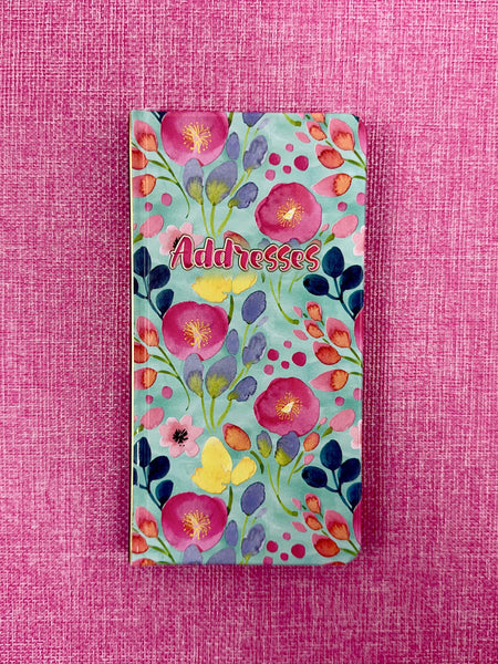 Slim Address Book - Aqua Bloom