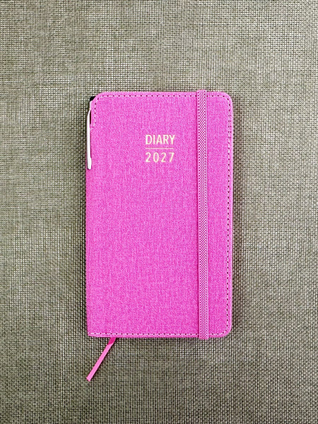 2027 Week to View - Purse Diary with Pen - Pink