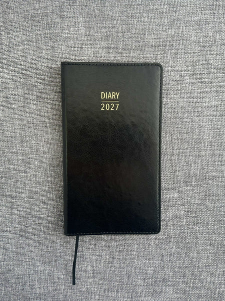 2027 Slim Week to View - Spiral Diary - Black