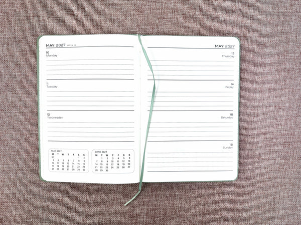 2027 Week to View - A5 Diary - Olive
