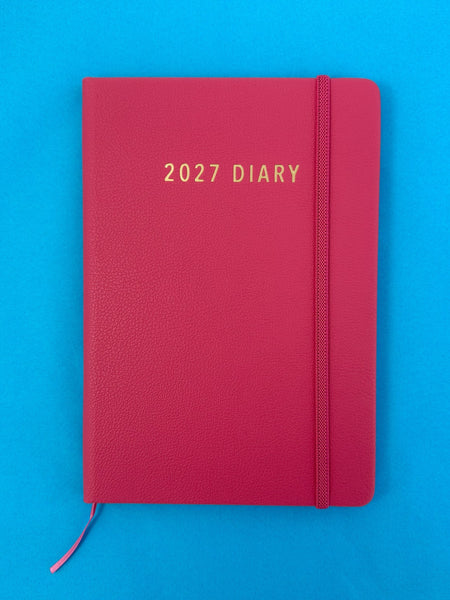 2027 Week to View - A5 Diary - Raspberry