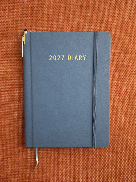 2027 Week to View - A5 Diary with Pen - Ocean