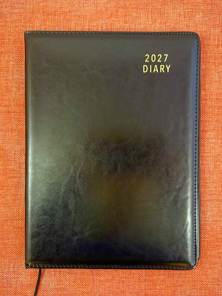 2027 Week to View - A4 Diary - Black