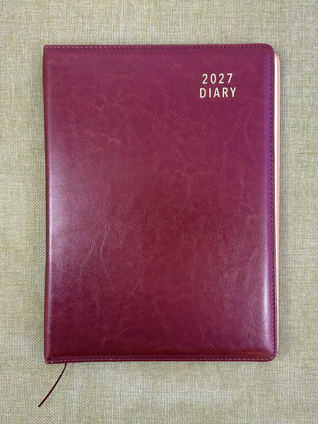 2027 Week to View - A4 Diary - Chocolate