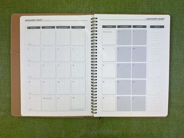 2027 Week to View - A4 Diary - Chocolate