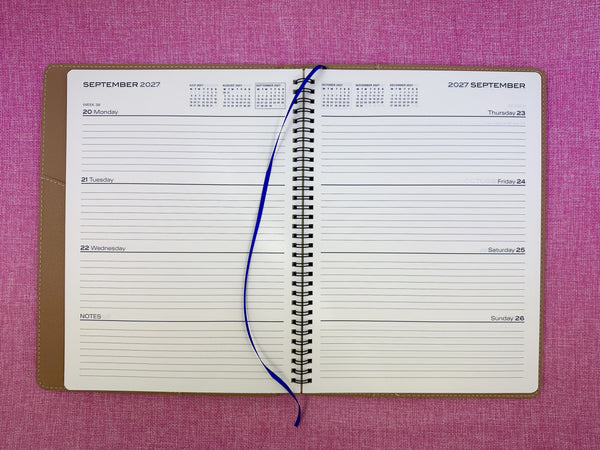 2027 Week to View - A4 Diary - Violet
