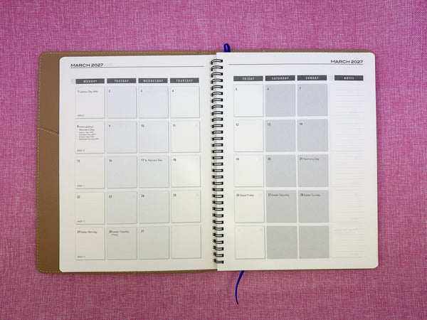 2027 Week to View - A4 Diary - Violet