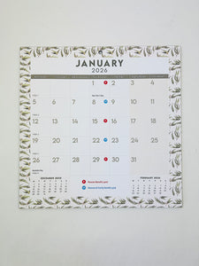 2026 Magnetic Square Calendar - Gumleaf