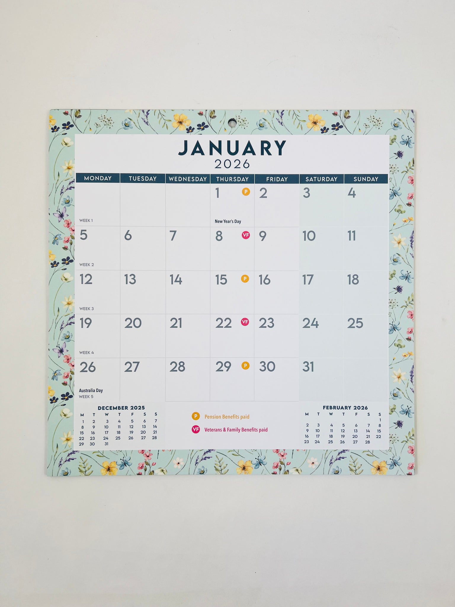 2026 Magnetic Square Calendar - Wildflowers