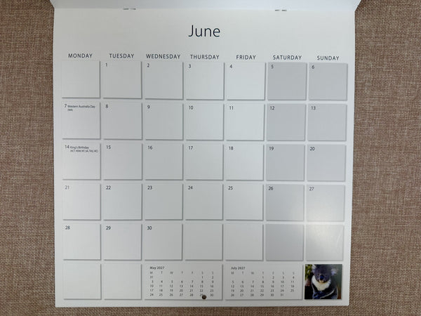 2027 Calendar - Adorbale Animals