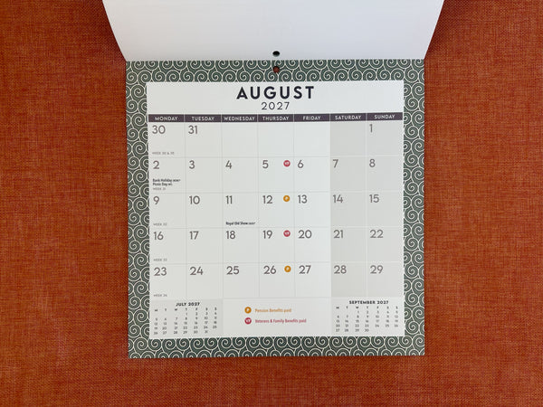 Easy View Magnetic Calendar 2027 - Sea Story
