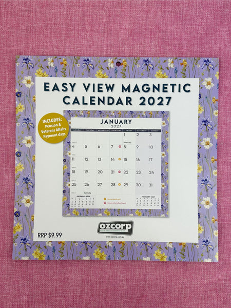 Easy View Magnetic Calendar 2027 - Spring Bloom