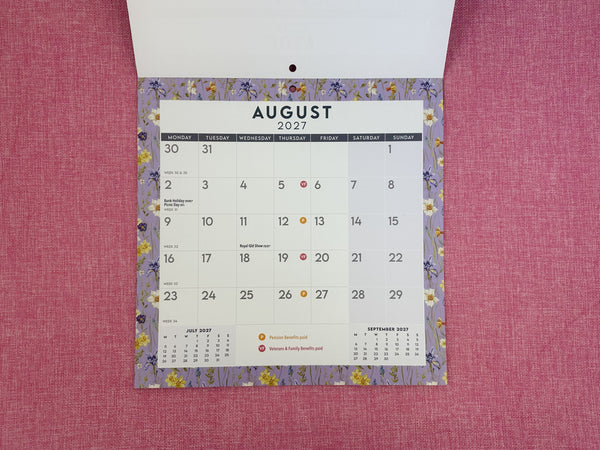 Easy View Magnetic Calendar 2027 - Spring Bloom