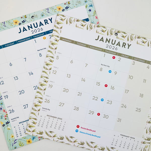 2026 Magnetic Square Calendar - Wildflowers