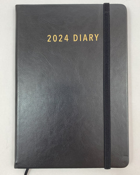 2024 A5 Diary Week to View - Black