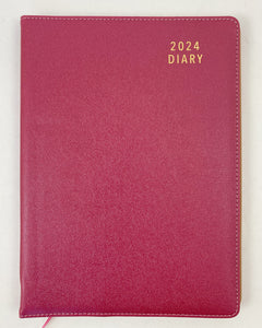 2024 A4 Diary Week to View CHERRY