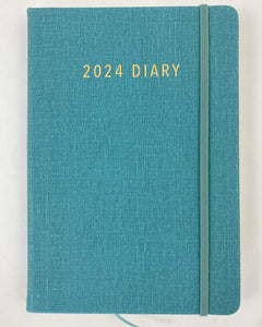 2024 A5 Diary Day to a Page - Teal