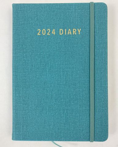 2024 A5 Diary Day to a Page - Teal 30% OFF
