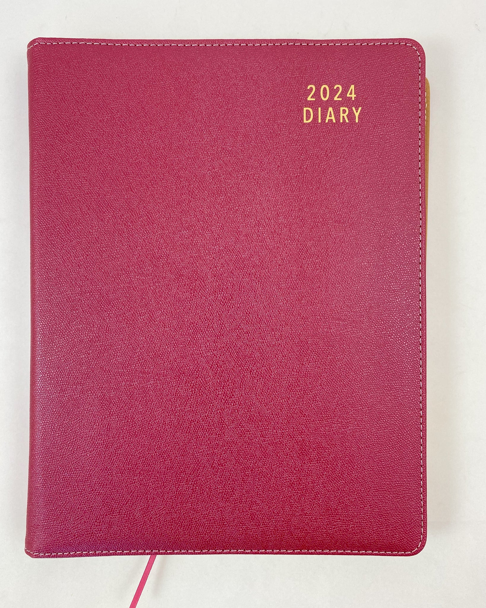 2024 A4 Diary Spiral Day to a Page - Cherry