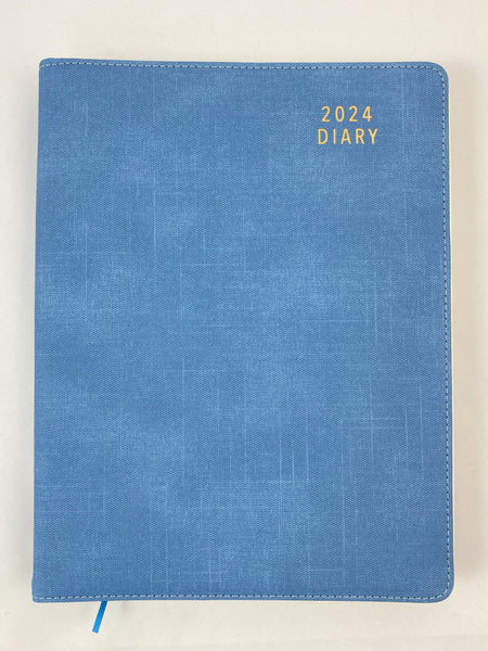 2024 A4 Diary Spiral Day to a Page - Blue