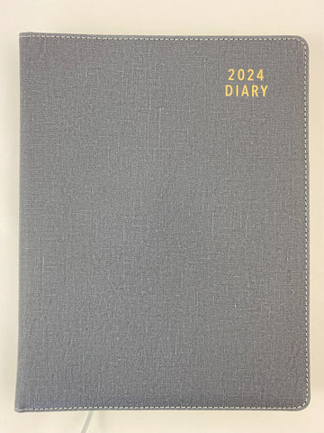 2024 A4 Diary Spiral Day to a Page - Steel