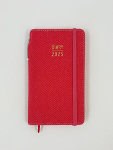 2025 Week to View Slim Diary w/ Pen - Coral