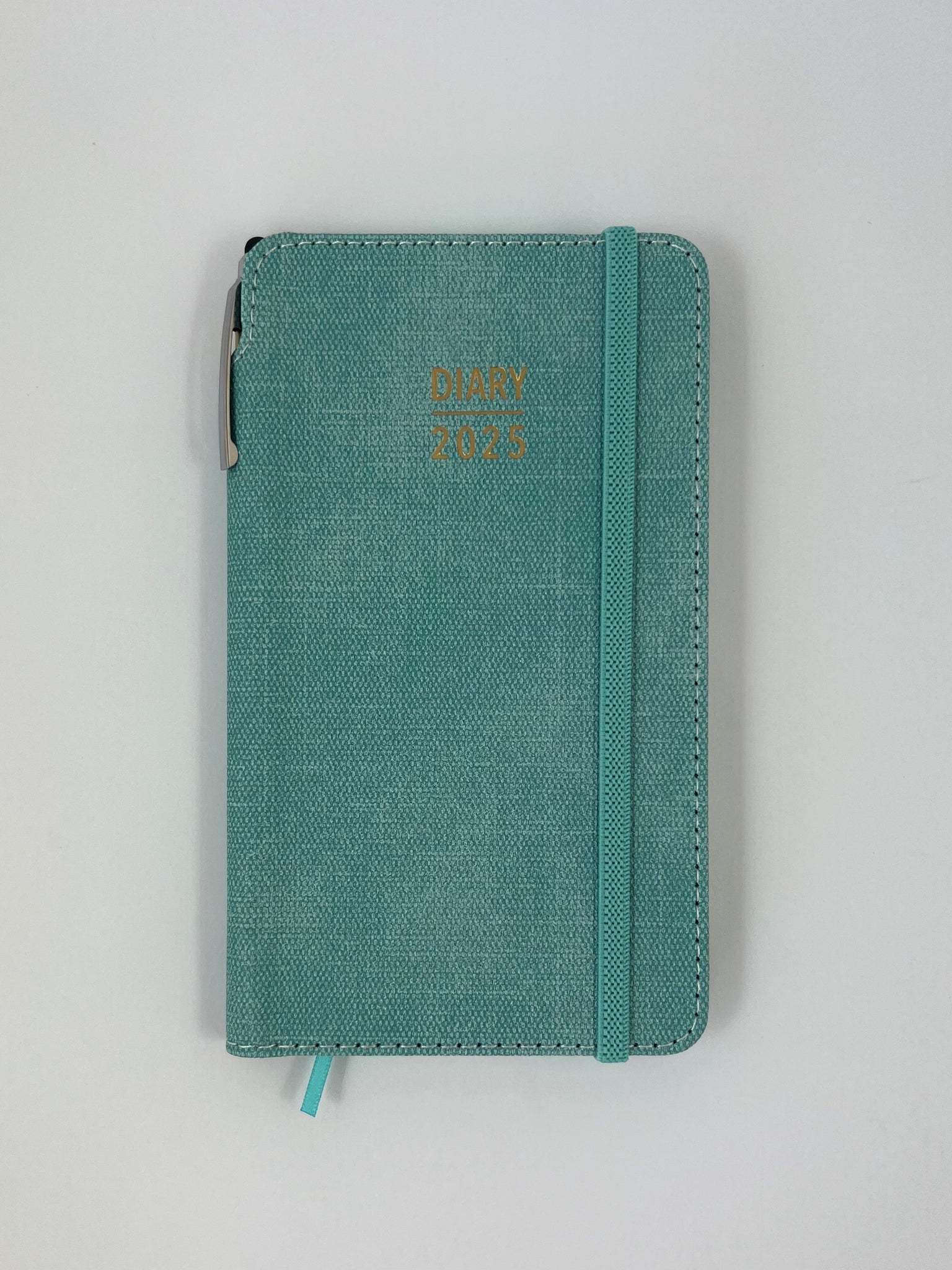 2025 Week to View Slim Diary w/ Pen - Aqua