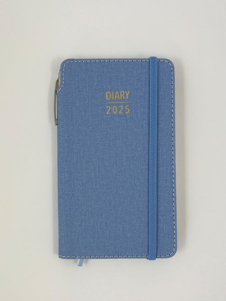 2025 Week to View Slim Diary w/ Pen - Blue