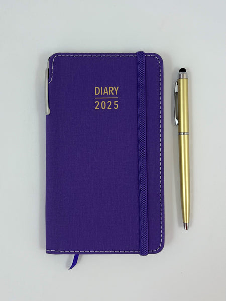 2025 Week to View Slim Diary w/ Pen - Violet