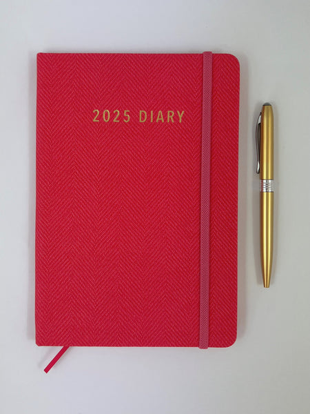 2025 A5 Diary Week to View - Coral