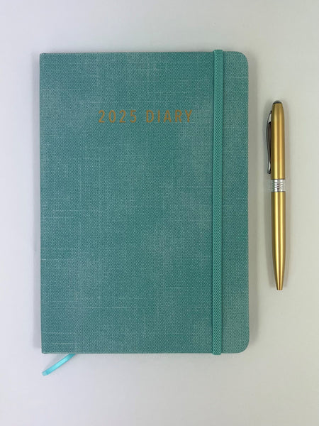 2025 A5 Diary Week to View - Aqua