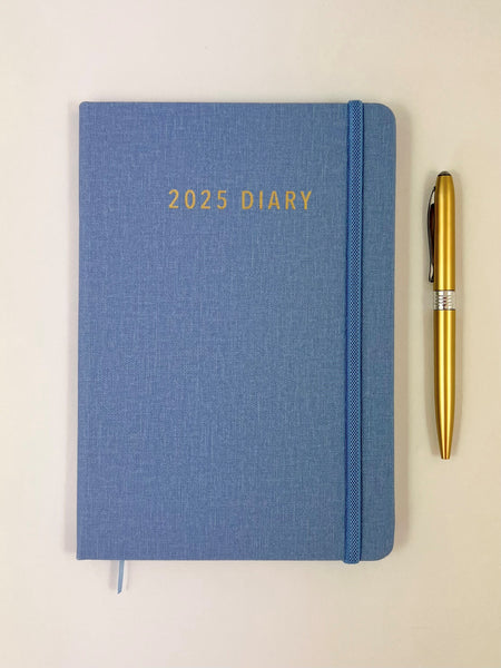 2025 A5 Diary Week to View - Powder Blue