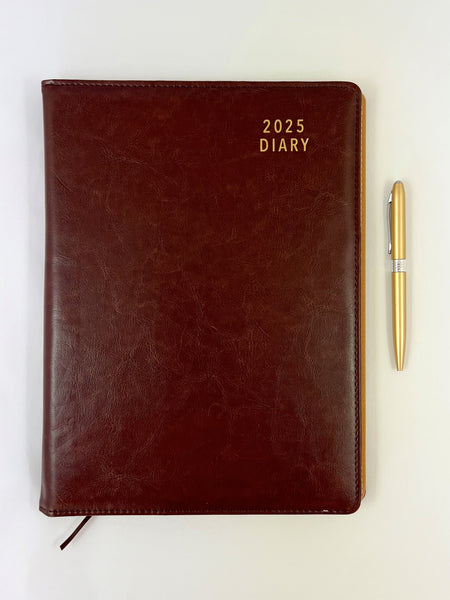 2025 A4 Diary Week to View - Chocolate