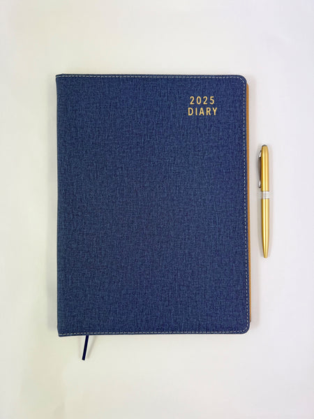 2025 A4 Diary Week to View - Oxford Blue