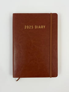 2025 A5 Diary Day to a Page - Tan Softcover