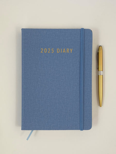 2025 A5 Diary Day to a Page - Powder Blue