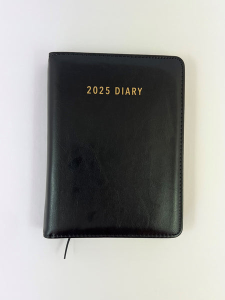 2025 A5 Spiral Diary Day to Page - Black