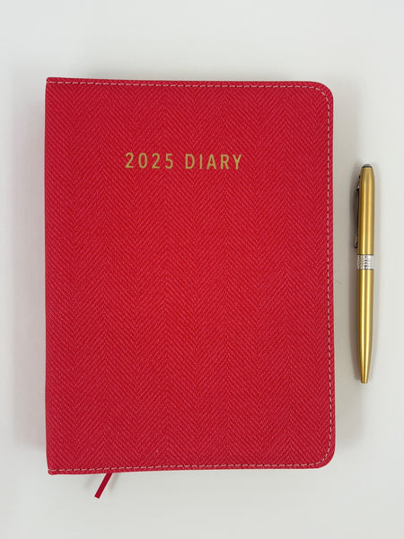 2025 A5 Spiral Diary Day to Page - Coral