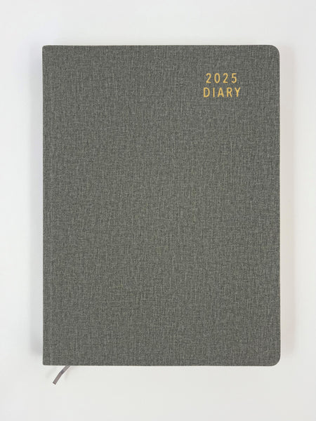 2025 A4 Diary Day to a Page - Ash Grey