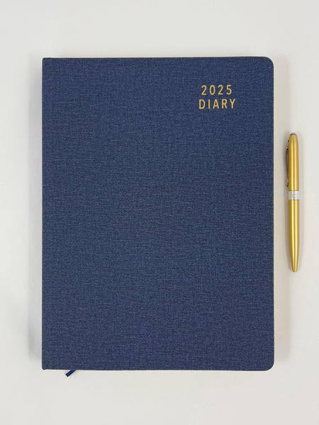 2025 A4 Diary Day to a Page - Oxford Blue