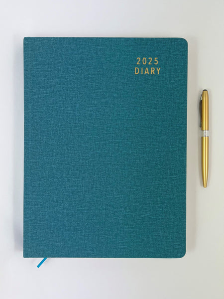 2025 A4 Diary Day to a Page - Teal