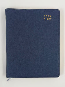 2025 A4 Diary Spiral Day to a Page - Oxford Blue