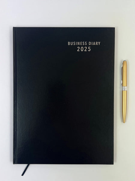 2025 'Business Basics' Diary A4 Day to a Page - Black