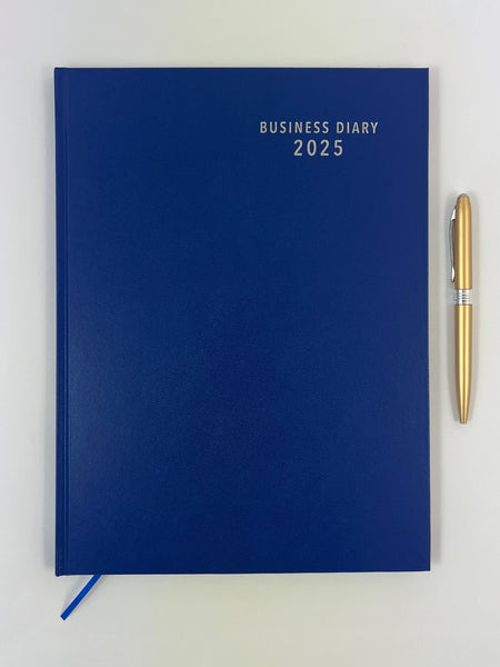 2025 'Business Basics' Diary A4 Day to a Page - Royal Blue