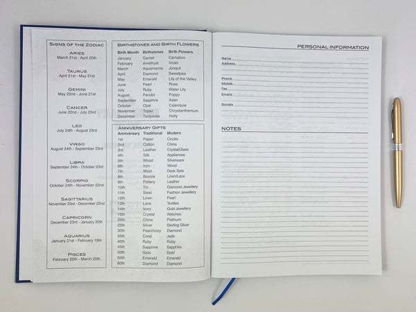 2025 'Business Basics' Diary A4 Day to a Page - Royal Blue