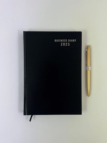 2025 'Business Basics' Diary A5 Day to a Page - Black