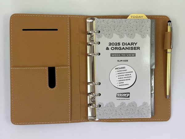 2025 Organiser Diary Slim Week to View - Blue