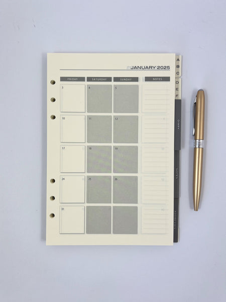 2025 Organiser Diary Refill A5 - Week to View