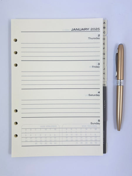 2025 Organiser Diary Refill A5 - Week to View