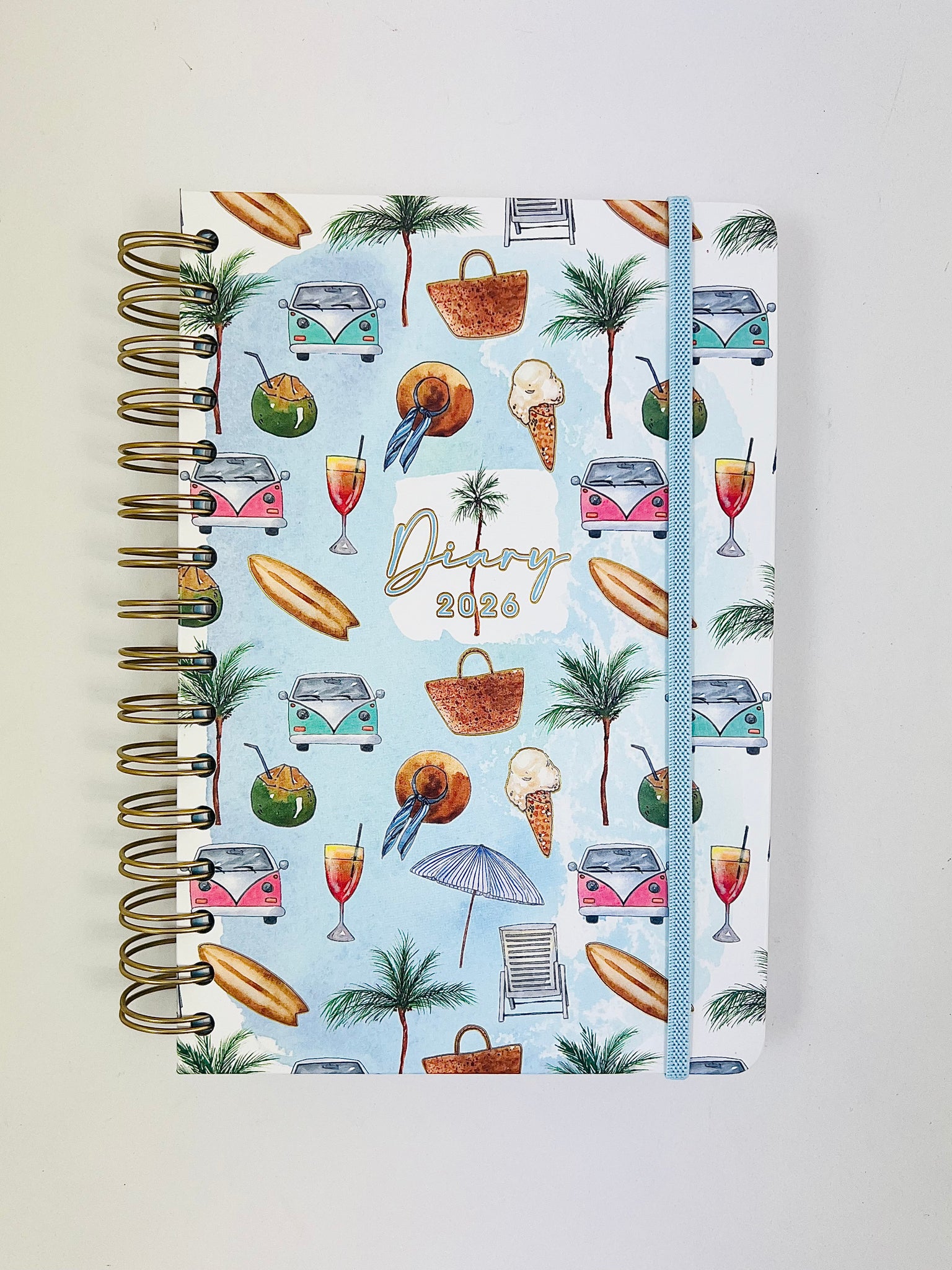 2026 A5 Spiral Fashion Diary - Day to Page - Surf Beach